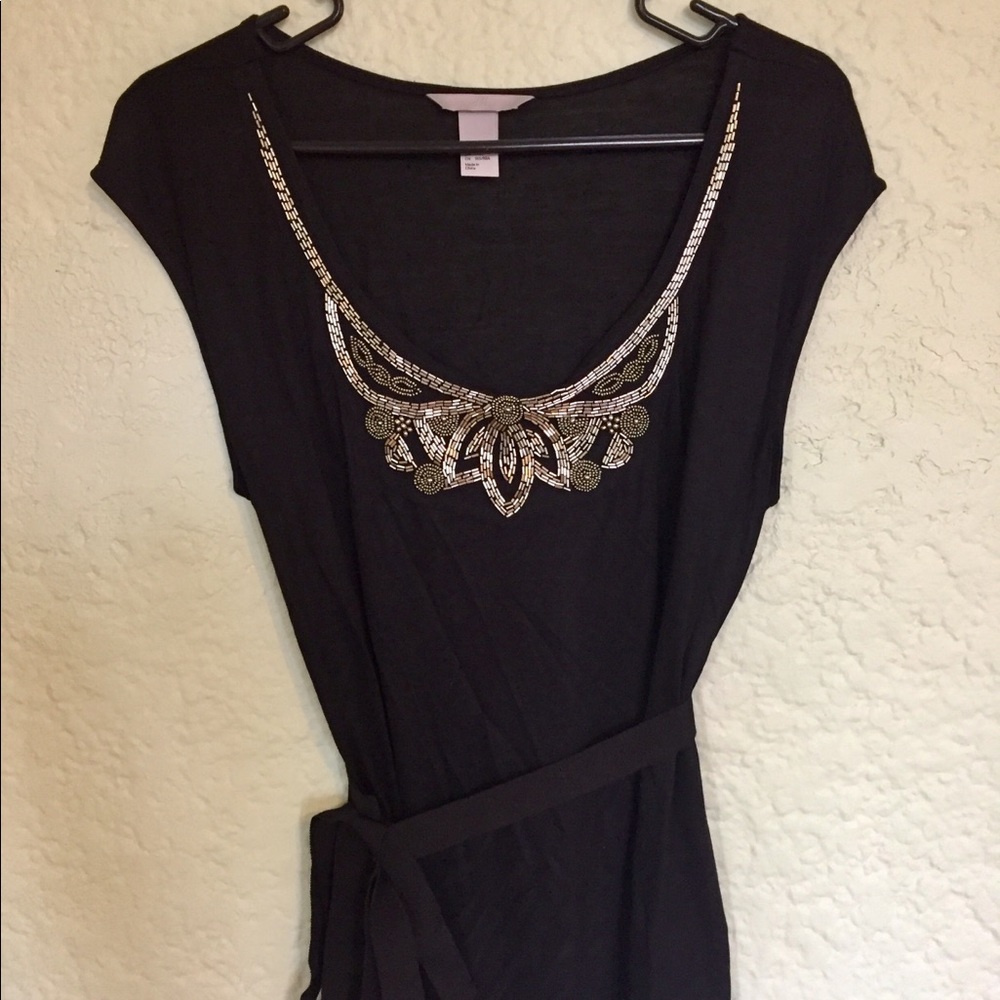 H&M Black Beaded Top